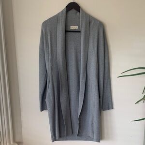 Marled Soft Gray Open Cardigan